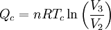 Q_c = nRT_c \ln\left(\frac{V_3}{V_2}\right)